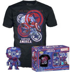   Funko POP! Marvel Patriotic Age – Captain America figura és póló (M)