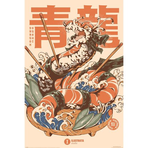 Pyramid ILUSTRATA (Dragon Sushi) MAXI poszter